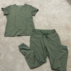 Olive Green Mandala Scrub set